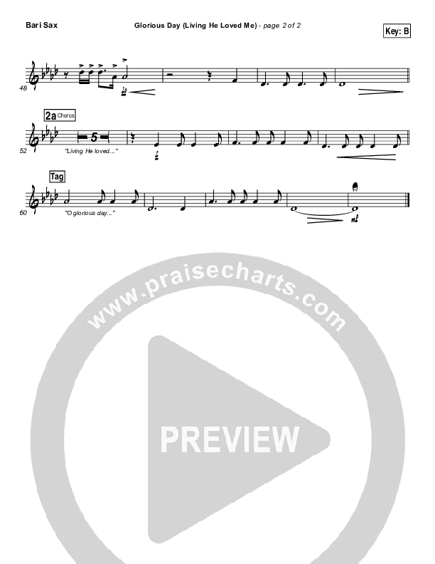 Glorious Day (Living He Loved Me) Bari Sax (Casting Crowns)