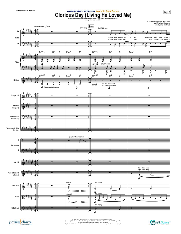 Glorious Day (Living He Loved Me) Orchestration (Casting Crowns)