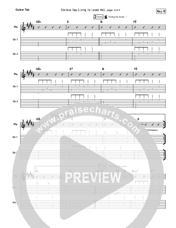 Glorious Day (Living He Loved Me) Guitar Tab (Casting Crowns)