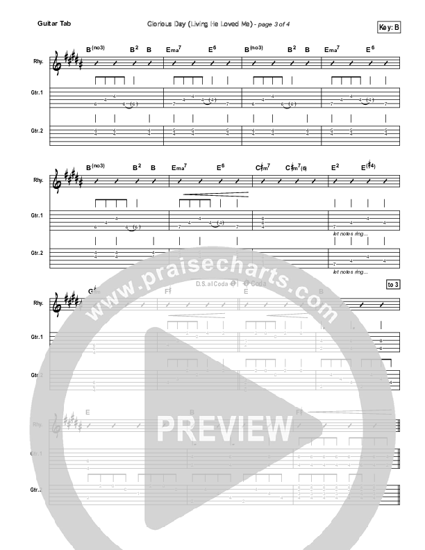 Glorious Day (Living He Loved Me) Guitar Tab (Casting Crowns)