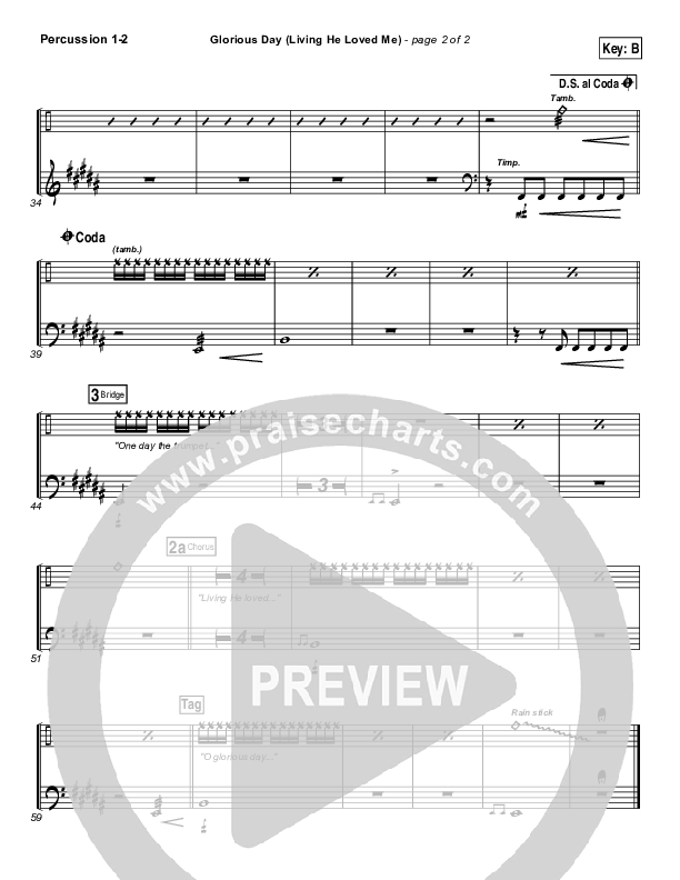 Glorious Day (Living He Loved Me) Percussion (Casting Crowns)