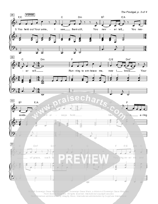 The Prodigal Piano/Vocal (Sovereign Grace)