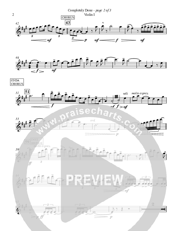 Completely Done Violin 1 (Sovereign Grace)