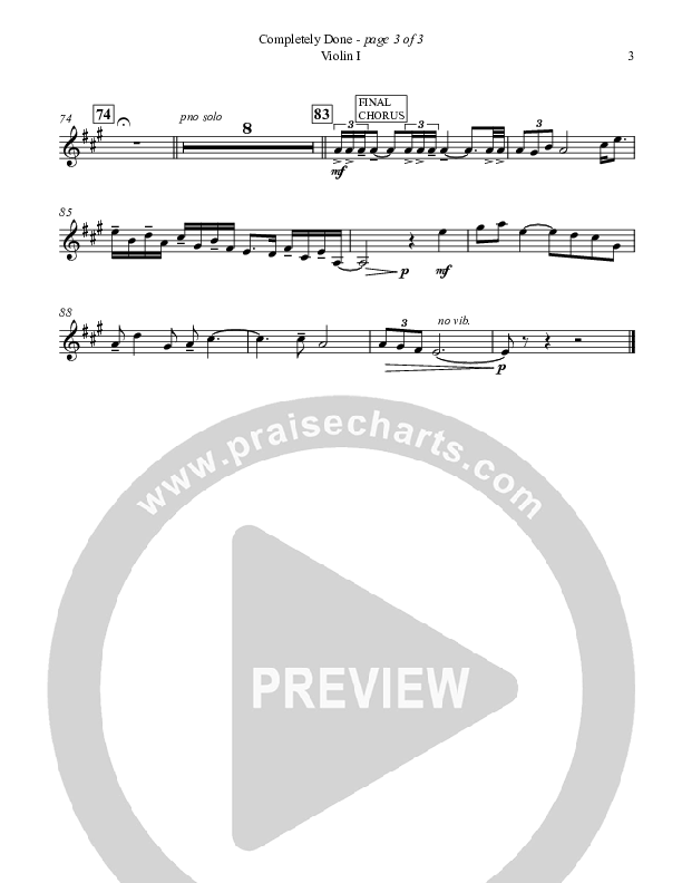 Completely Done Violin 1 (Sovereign Grace)