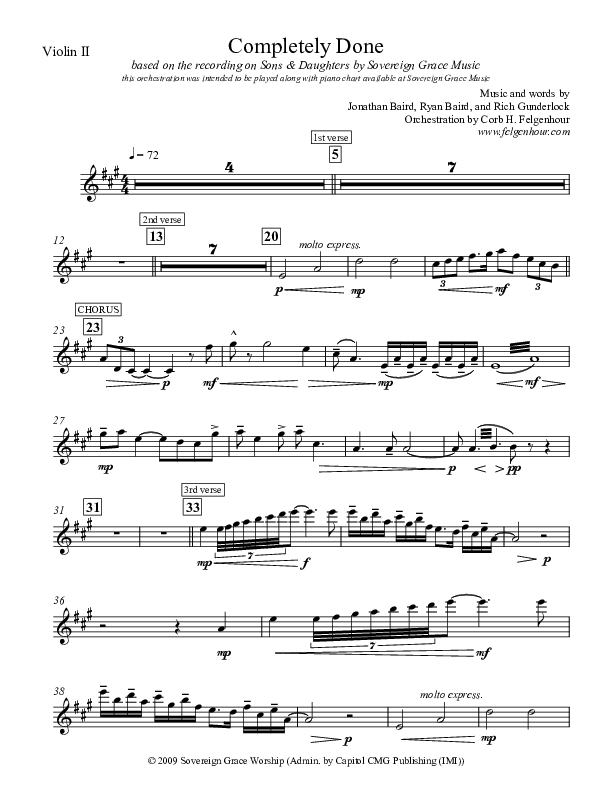 Completely Done Violin 2 (Sovereign Grace)
