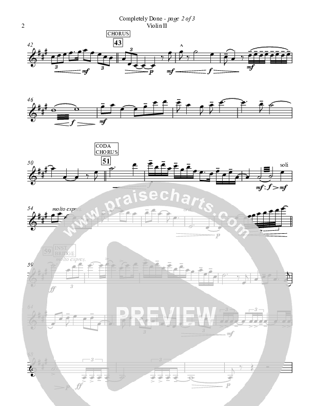 Completely Done Violin 2 (Sovereign Grace)