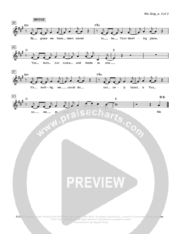 We Sing Lead Sheet (Sovereign Grace)