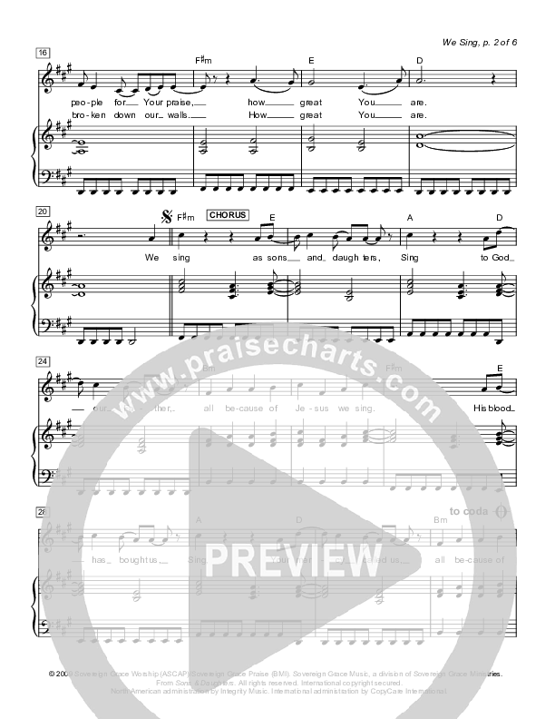 We Sing Lead & Piano (Sovereign Grace)