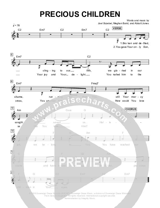 Precious Children Lead Sheet (Sovereign Grace)
