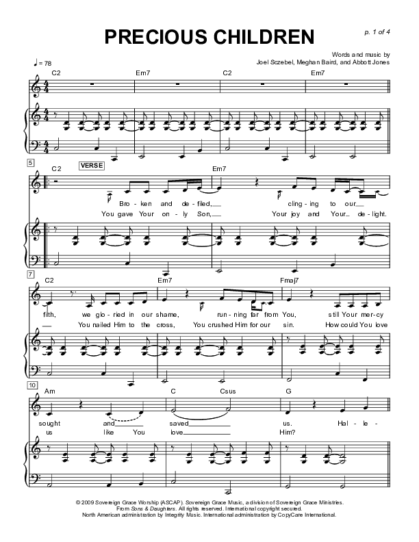 Precious Children Lead & Piano (Sovereign Grace)