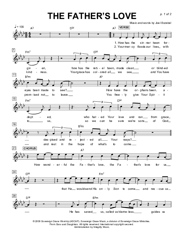 The Father's Love Lead Sheet (Sovereign Grace)