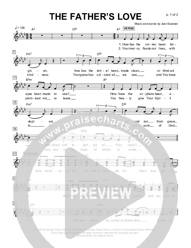 The Father's Love Lead Sheet (Sovereign Grace)