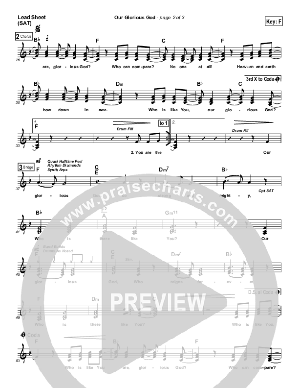 Our Glorious God Lead Sheet (Matt Boswell)