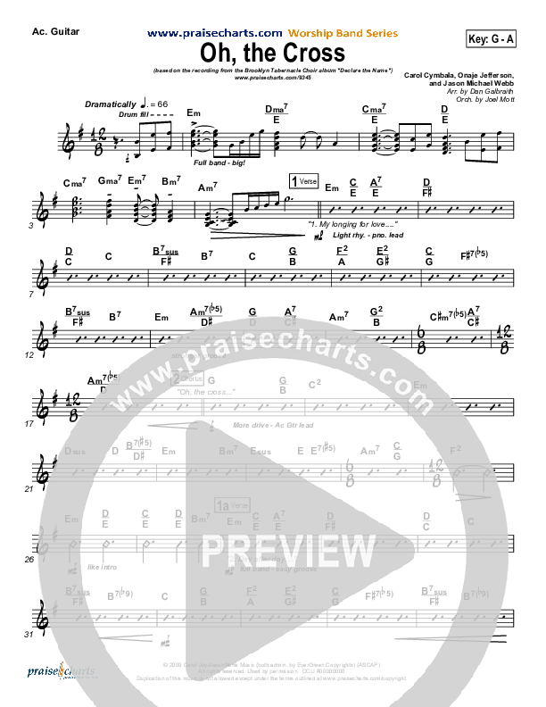 Oh The Cross Acoustic Guitar (Songs of Brooklyn Tabernacle Choir (PraiseCharts Edition))