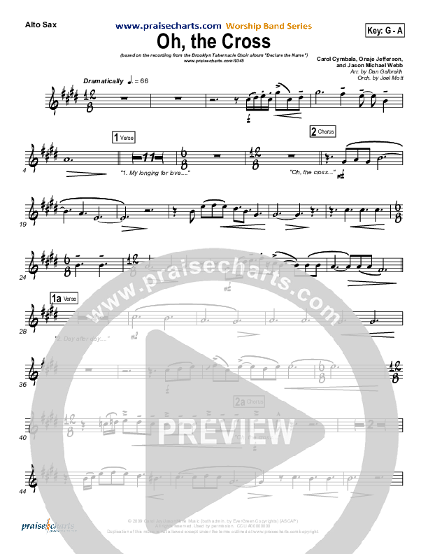 Oh The Cross Alto Sax (Songs of Brooklyn Tabernacle Choir (PraiseCharts Edition))