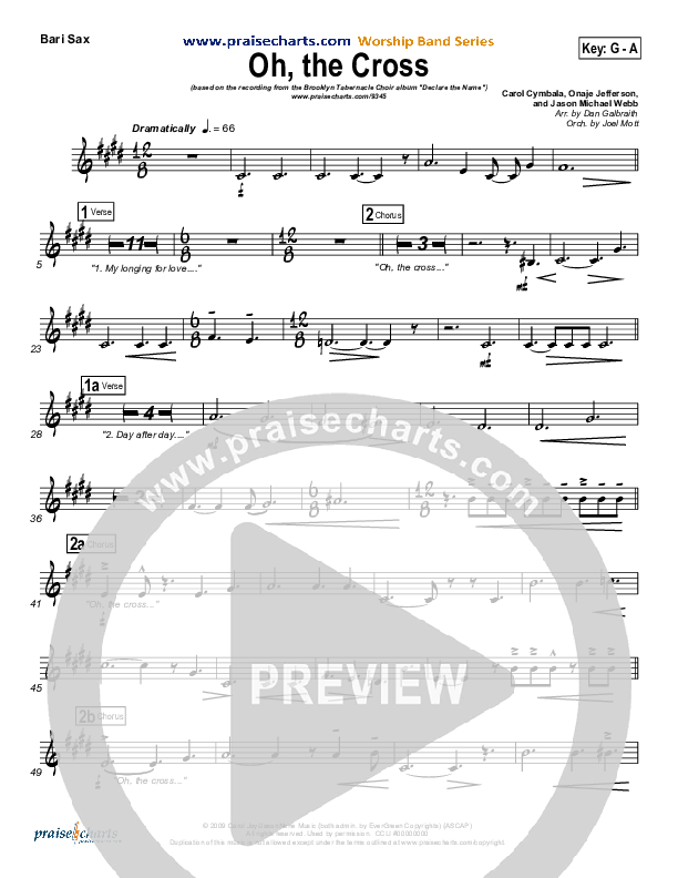 Oh The Cross Bari Sax (Songs of Brooklyn Tabernacle Choir (PraiseCharts Edition))