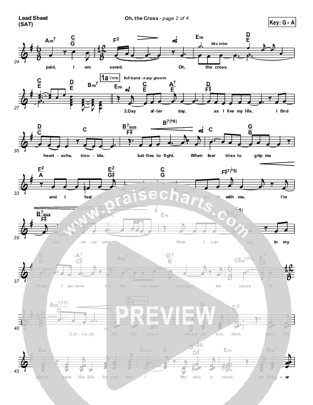 Oh The Cross Lead Sheet (Songs of Brooklyn Tabernacle Choir (PraiseCharts Edition))