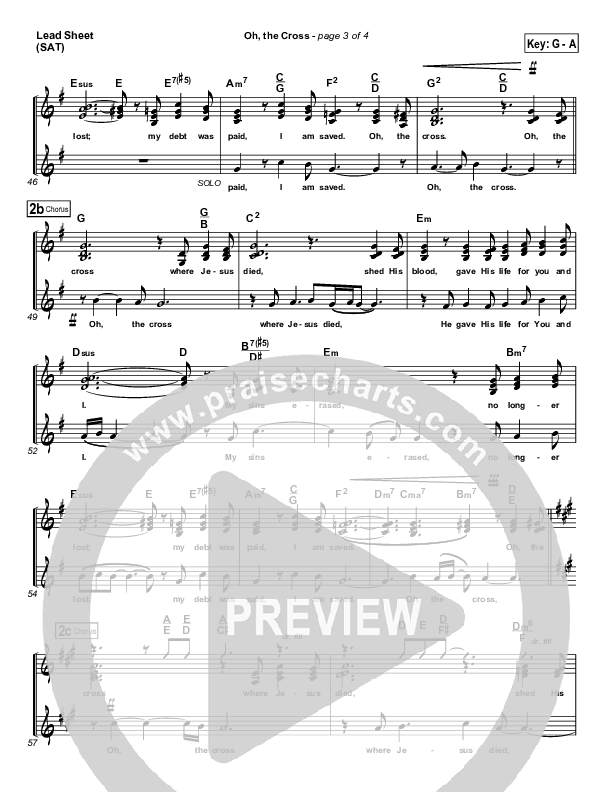 Oh The Cross Lead Sheet (SAT) (Songs of Brooklyn Tabernacle Choir (PraiseCharts Edition))