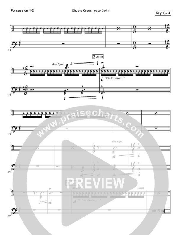 Oh The Cross Percussion 1/2 (Songs of Brooklyn Tabernacle Choir (PraiseCharts Edition))