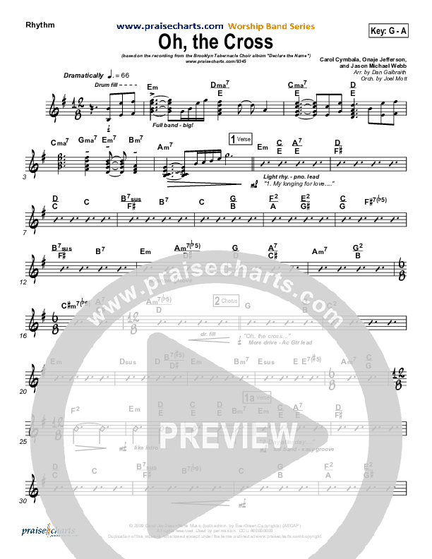 Oh The Cross Rhythm Chart (Songs of Brooklyn Tabernacle Choir (PraiseCharts Edition))