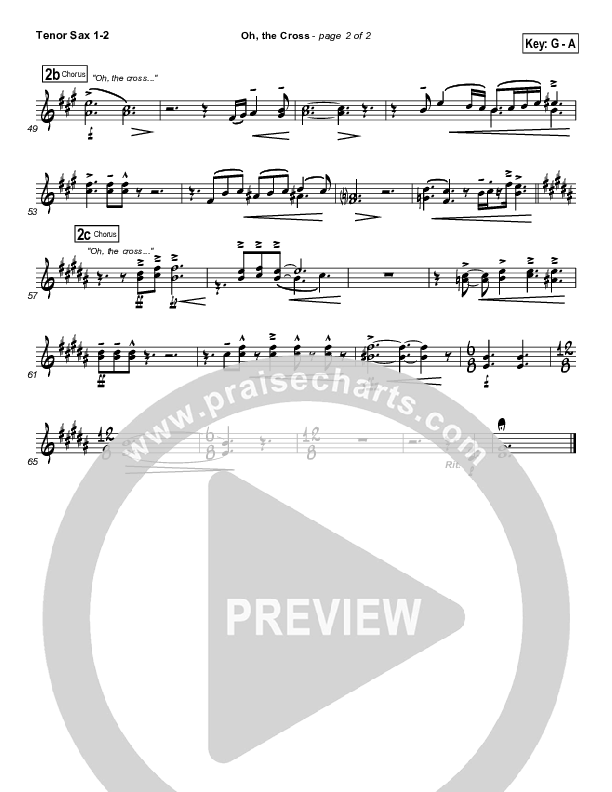 Oh The Cross Tenor Sax 1/2 (Songs of Brooklyn Tabernacle Choir (PraiseCharts Edition))