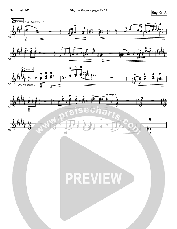 Oh The Cross Trumpet 1,2 (Songs of Brooklyn Tabernacle Choir (PraiseCharts Edition))