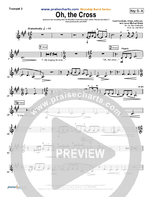 Oh The Cross Trumpet 3 (Songs of Brooklyn Tabernacle Choir (PraiseCharts Edition))