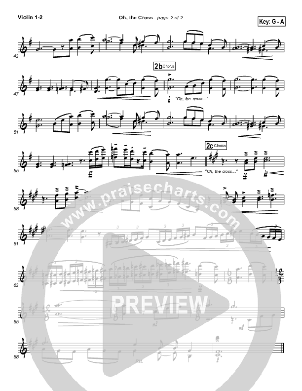 Oh The Cross Violin 1/2 (Songs of Brooklyn Tabernacle Choir (PraiseCharts Edition))