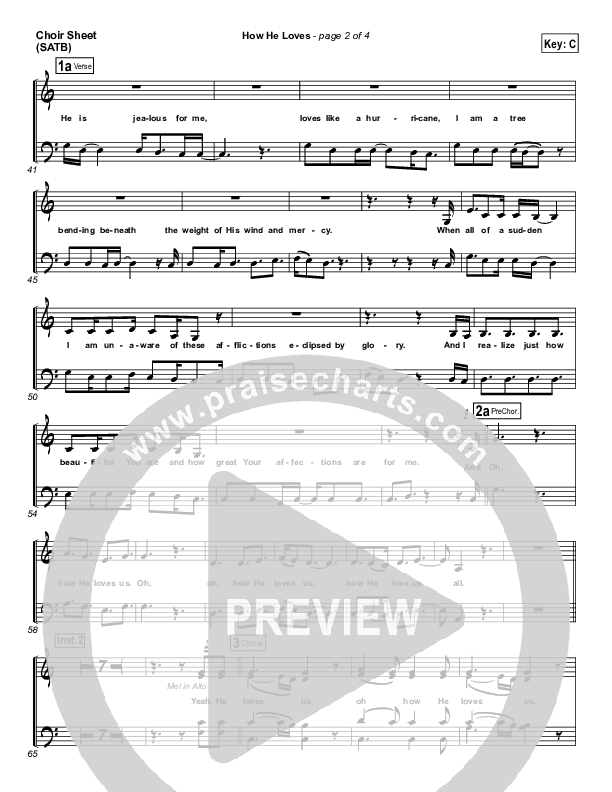 How He Loves Choir Sheet (SATB) (David Crowder)