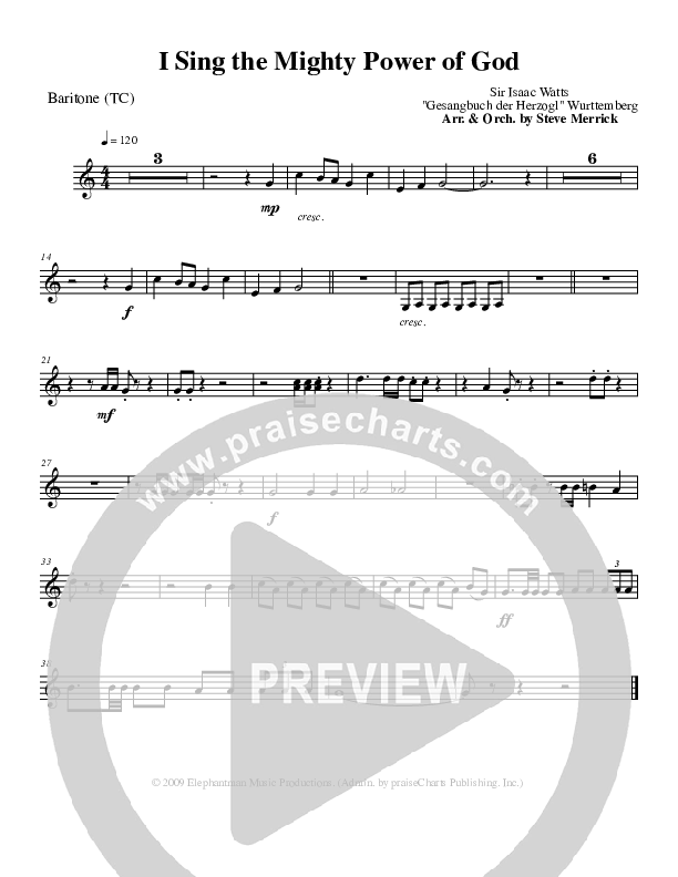 I Sing The MIghty Power Of God Baritone TC (Stephen Merrick)