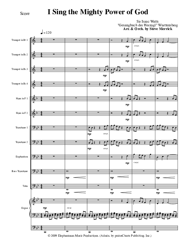 I Sing The MIghty Power Of God Brass Ensemble (Stephen Merrick)