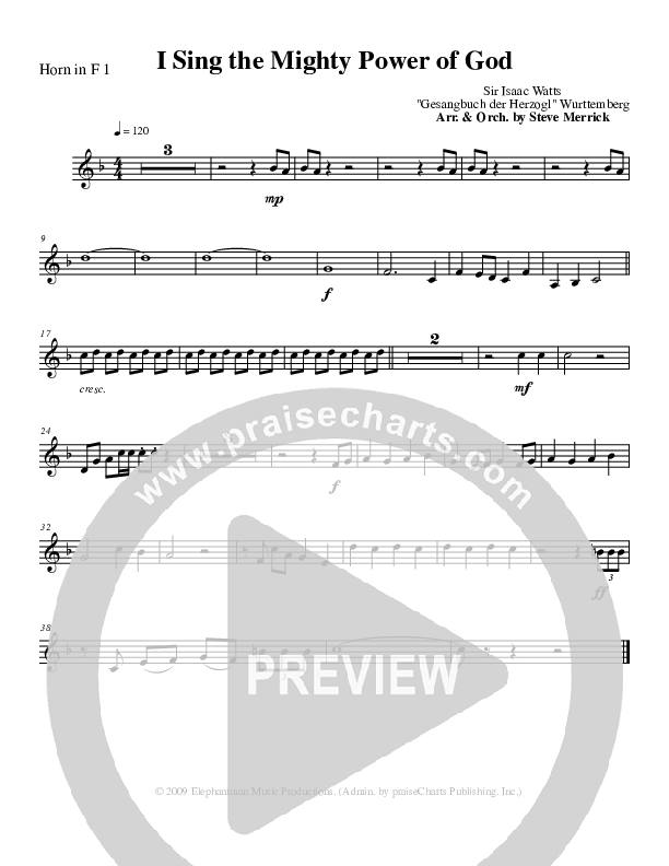 I Sing The MIghty Power Of God French Horn (Stephen Merrick)