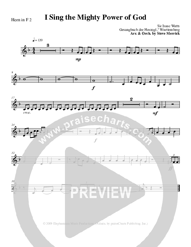 I Sing The MIghty Power Of God French Horn (Stephen Merrick)