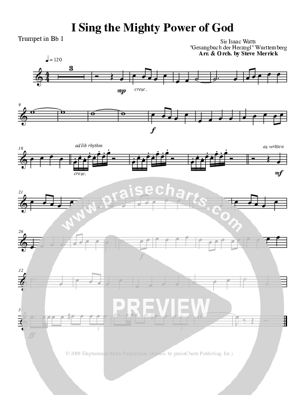 I Sing The MIghty Power Of God Trumpet 1 (Stephen Merrick)