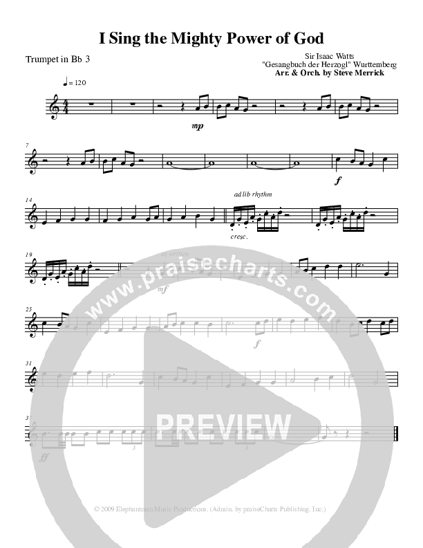 I Sing The MIghty Power Of God Trumpet 3 (Stephen Merrick)