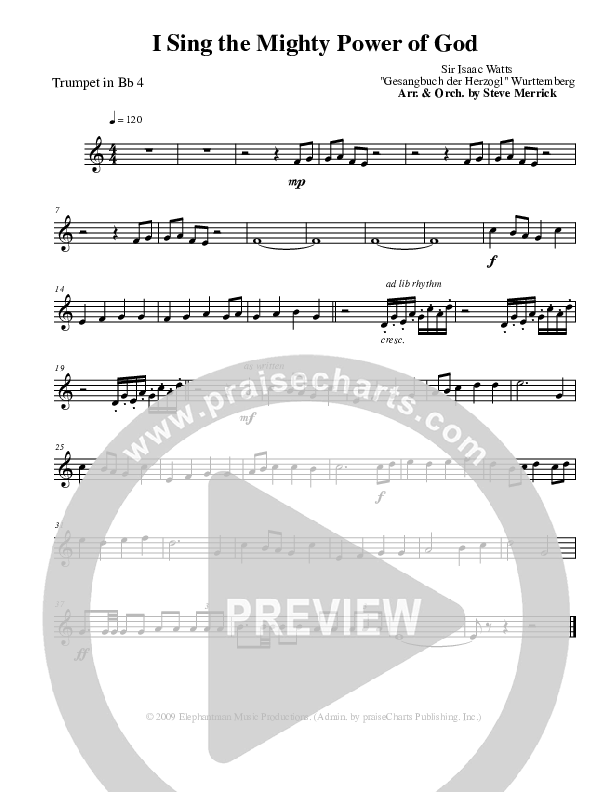 I Sing The MIghty Power Of God Trumpet (Stephen Merrick)