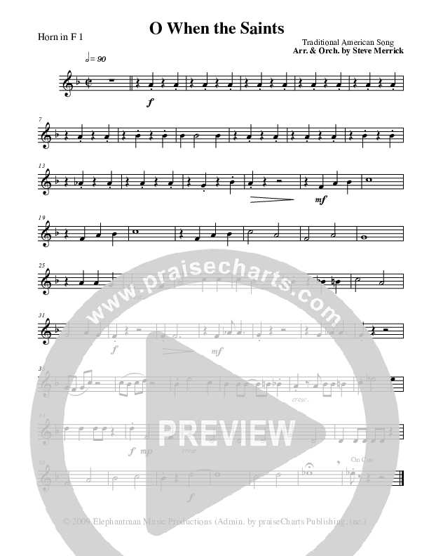 O When The Saints French Horn 1 (Stephen Merrick)