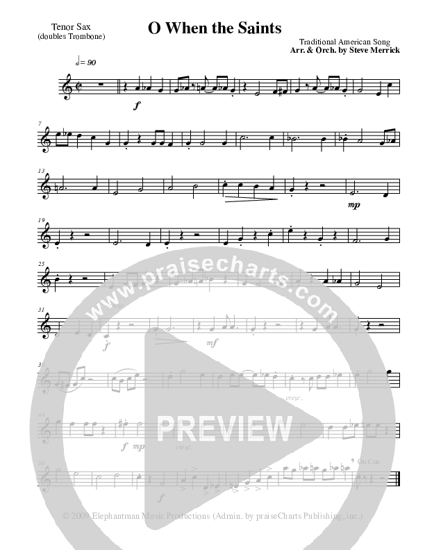 O When The Saints Tenor Sax 2 (Stephen Merrick)