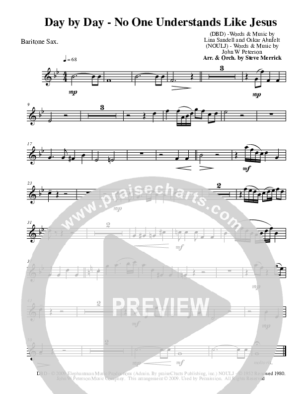 Day By Day - No One Understands Like Jesus Bari Sax (Stephen Merrick)