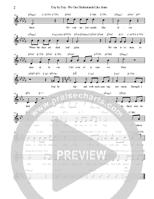 Day By Day - No One Understands Like Jesus Rhythm/Vocal (Stephen Merrick)