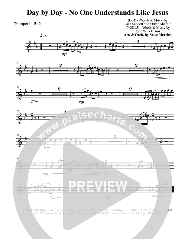 Day By Day - No One Understands Like Jesus Trumpet 2 (Stephen Merrick)