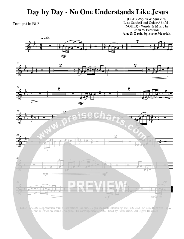 Day By Day - No One Understands Like Jesus Trumpet 3 (Stephen Merrick)