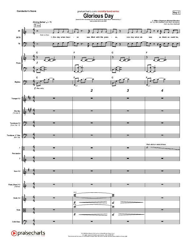 Glorious Day (Living He Loved Me) Conductor's Score (Jeff Johnson)