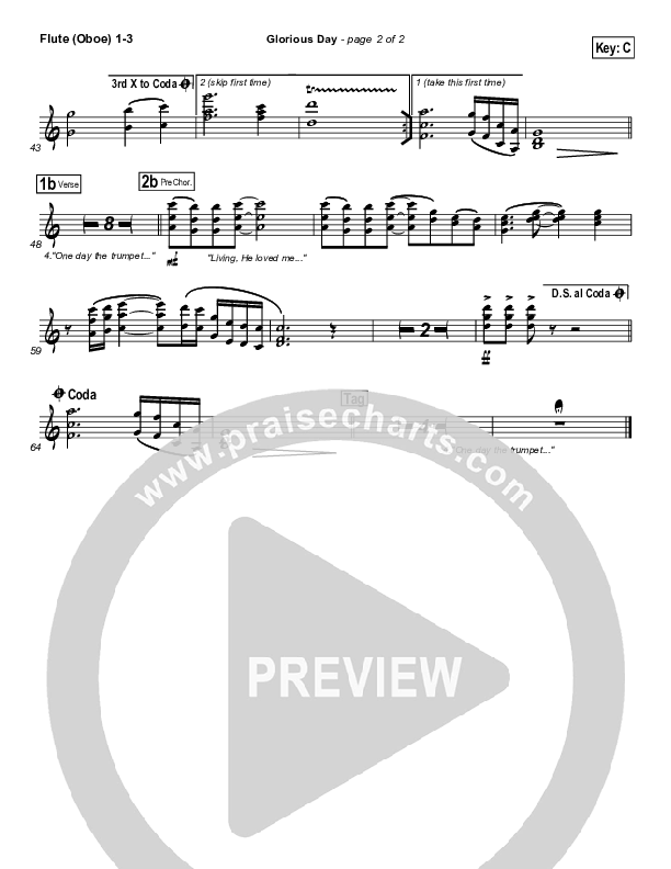 Glorious Day (Living He Loved Me) Flute/Oboe 1/2/3 (Jeff Johnson)