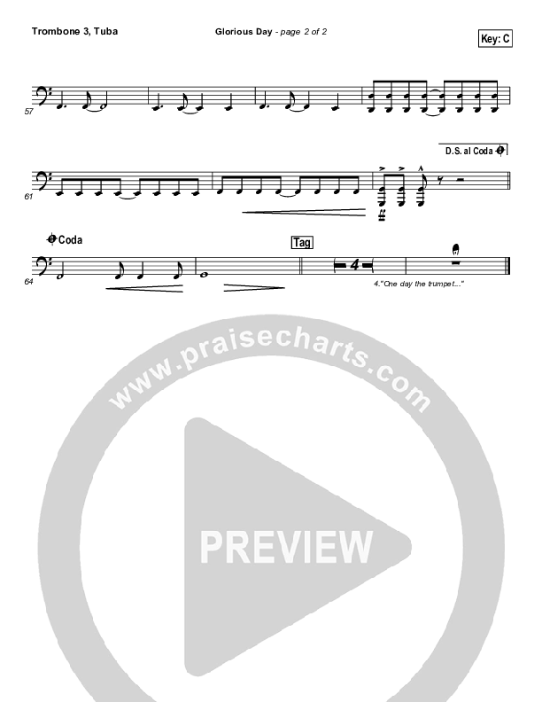 Glorious Day (Living He Loved Me) Trombone 3/Tuba (Jeff Johnson)