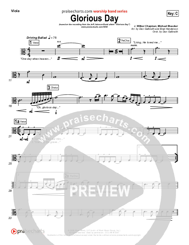 Glorious Day (Living He Loved Me) Viola (Jeff Johnson)