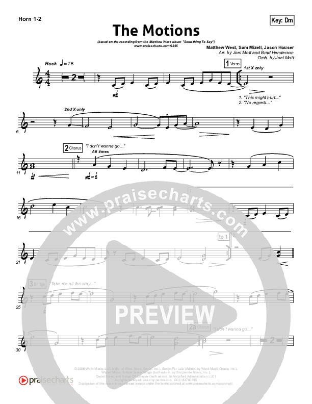 The Motions Brass Pack (Matthew West)