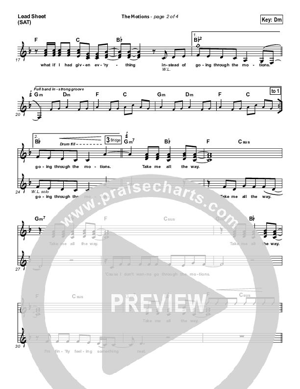 The Motions Lead Sheet (Matthew West)