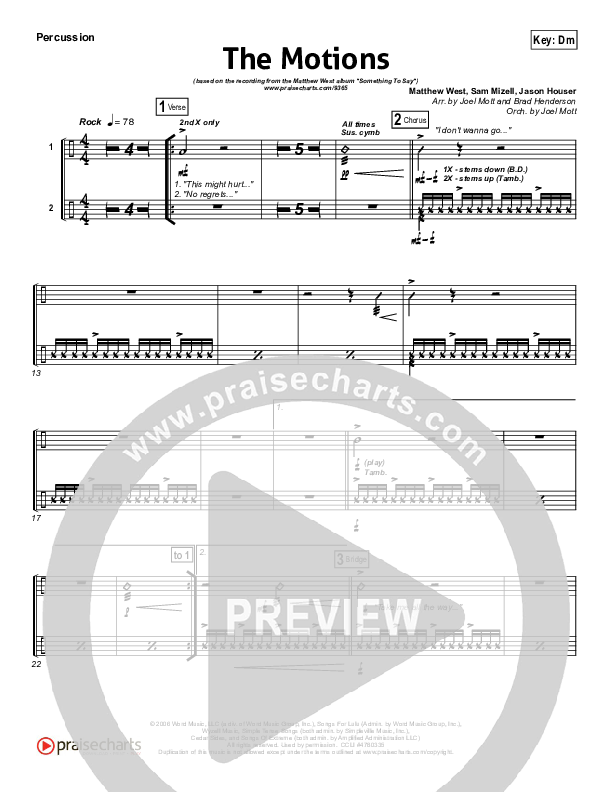 The Motions Percussion (Matthew West)