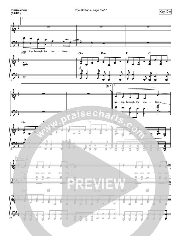 The Motions Piano/Vocal (SATB) (Matthew West)